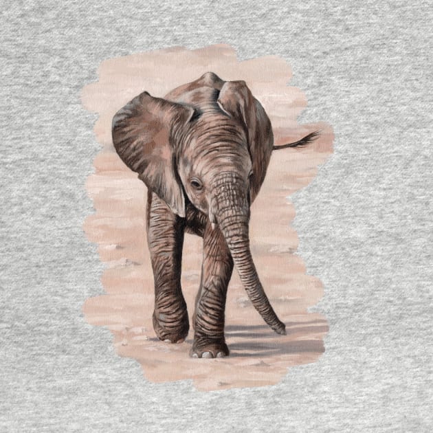 African Elephant Calf painting by rachelstribbling